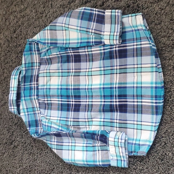 Children's Place Plaid Button Down Shirt  Blue Size 12-18 Months - Picture 5 of 9